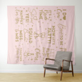 Tenture Bannière de toile de fond de photomaton rose pour  (En situation (horizontale))