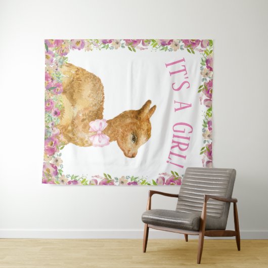 Tenture Bannière de toile de fond pour Baby Shower Llama (En situation (horizontale))