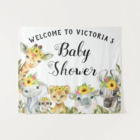 Tenture Bannière de toile de fond pour Baby Shower Sunflow (Devant (Horizontal))