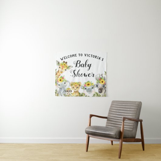 Tenture Bannière de toile de fond pour Baby Shower Sunflow (En situation (horizontale))