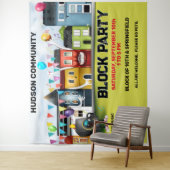 Tenture Bannière de toile de fond pour fête de quartier (En situation)