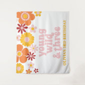 Tenture Bannière de troisième anniversaire Young Wild Flor (Devant)