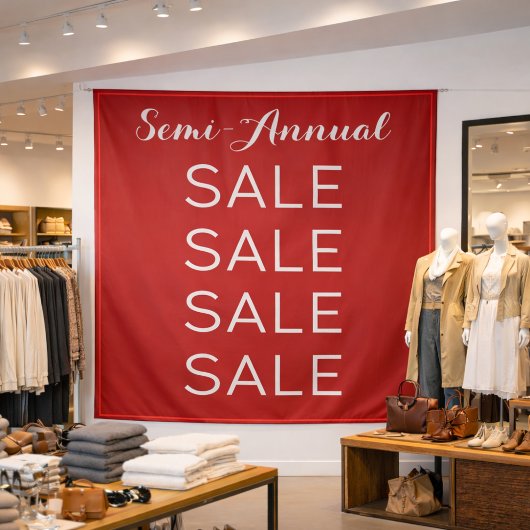 Tenture Bannière de vente semestrielle personnalisable pou
