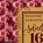 Tenture Bannière dorée Glamorisante Sweet 16 Broussaillée 