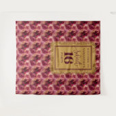 Tenture Bannière dorée Glamorisante Sweet 16 Broussaillée  (Devant (Horizontal))