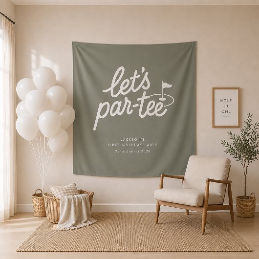Tenture Bannière du 1er anniversaire de golf Lets Par-tee