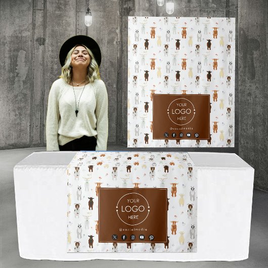 Tenture Bannière du coureur de table Logo Médias sociaux C