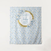Tenture Bannière élégante de shower de bébé à fleurs paste (Devant)