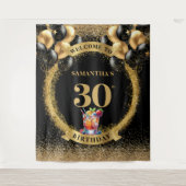 Tenture Bannière en or noir Whiskey 30e anniversaire de ch (Devant)