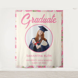 Tenture Bannière en tissu de remise de diplômes avec photo
