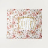 Tenture Bannière mariage en ivoire blush or aquarelle (Devant (Horizontal))