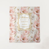 Tenture Bannière Mariage en or rose doré moderne Dusty (Devant)