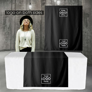 Tenture Bannière noire de la Table Runner Business 2 Logos