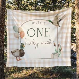 Tenture Bannière personnalisée d'anniversaire One Lucky Du