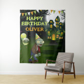 Tenture Bannière pour enfants d'anniversaire Zombie Hallow (En situation)