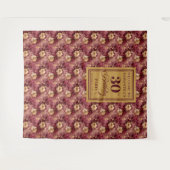 Tenture Bannière Romantique Bourgogne Blush Gold 30th Birt (Devant (Horizontal))