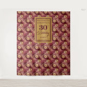 Tenture Bannière Romantique Bourgogne Blush Gold 30th Birt (Devant)