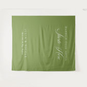 Tenture Bannières de fond de mariage de calligraphie verte (Devant (Horizontal))