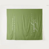 Tenture Bannières de fond de mariage de calligraphie verte (Devant (Horizontal))