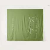Tenture Bannières de fond de mariage de calligraphie verte (Devant (Horizontal))