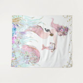 Tenture Bannières de toile de fond pour Baby Shower Mermai (Devant (Horizontal))