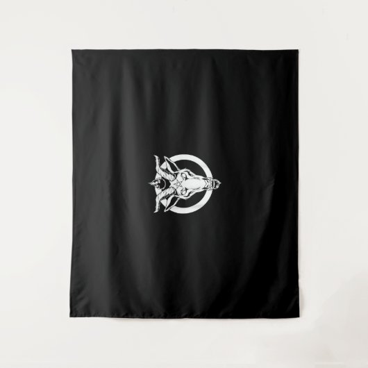Tenture Baphomet Chèvre Noir, Cadeau Satanique Lucifer Bee (Devant)