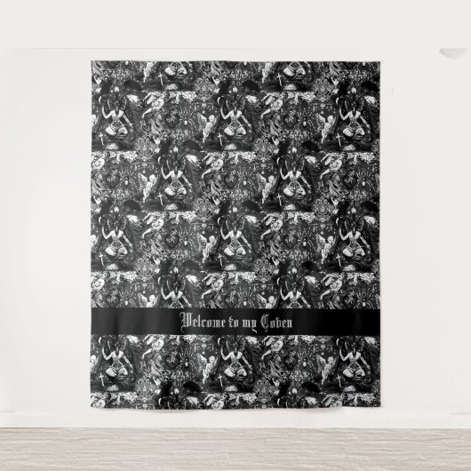 Tenture Baphomet de cuisine avec cuisinière de filles tzig (Devant)