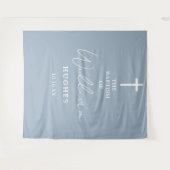 Tenture Baptême Bleu Dusty Baptême Baptême Baptême Dessin (Devant (Horizontal))
