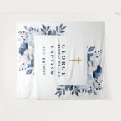 Tenture Baptême botanique bleu de la Marine Contexte photo (Devant (Horizontal))