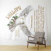 Tenture Baptême de l'écriture de colombe (En situation (horizontale))