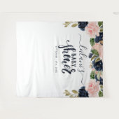 Tenture Baptême Marin Fleur Rose (Devant (Horizontal))