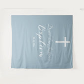 Tenture Baptême moderne Dusty Blue Welcome Backdrop (Devant (Horizontal))
