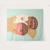 Tenture Bar à sundaes personnalisé pour l'anniversaire des (Devant (Horizontal))