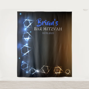 Tenture Bar Mitzvah Blue Photomaton Fond de Décoration de 
