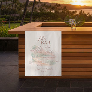 Tenture Bar Tropical et Boisson Signature Aquarelle Île