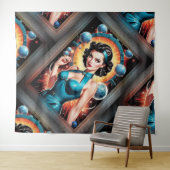 Tenture Barbenheimer Retro Fusion de l'âge atomique (En situation (horizontale))