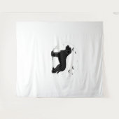 Tenture Barbet Chien - Halloween Lune Silhouette surdimens (Devant (Horizontal))