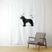Tenture Barbet Chien - Halloween Lune Silhouette surdimens (En situation)