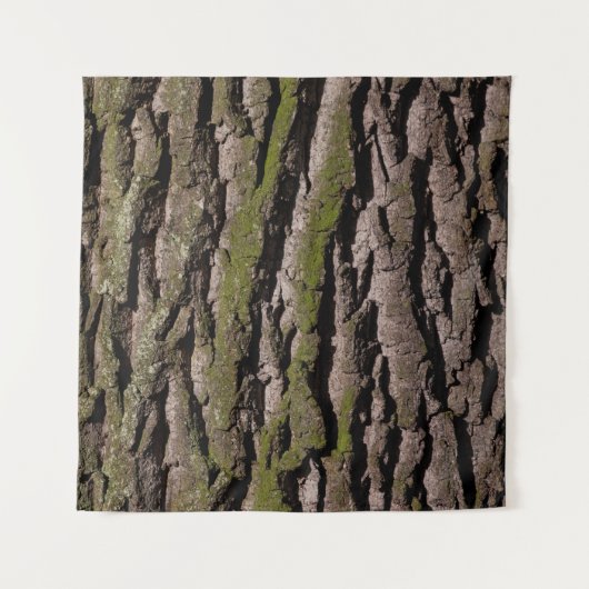 Tenture Barbier chêne moss tronc bois (Devant)