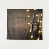 Tenture Baril de vin en bois rustique et lumières (Devant (Horizontal))