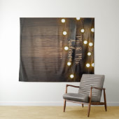 Tenture Baril de vin en bois rustique et lumières (En situation (horizontale))