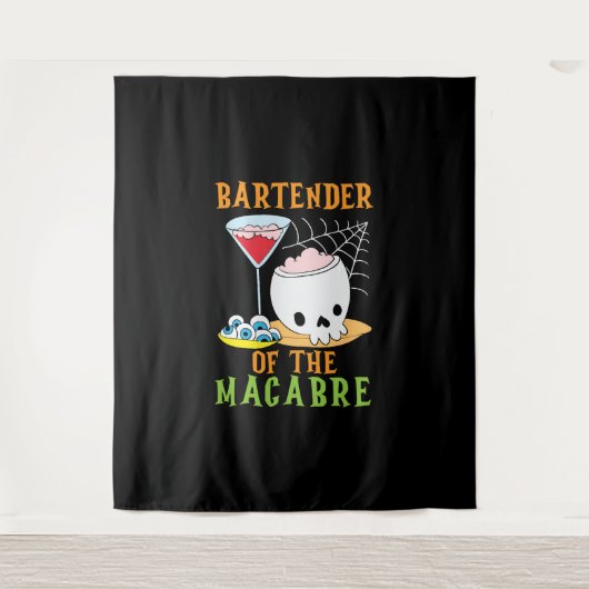 Tenture Barman du barman Macabre Halloween (Devant)