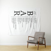 Tenture Barre Noir Blanc Classique Mariage Barre Menu Pann (En situation (horizontale))