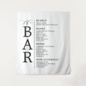 Tenture Barre Noir Blanc Classique Mariage Barre Menu Pann (Devant)
