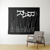 Tenture Barre Noir Blanc Classique Mariage Barre Menu Pann (En situation (horizontale))