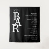 Tenture Barre Noir Blanc Classique Mariage Barre Menu Pann (Devant)
