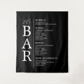 Tenture Barre Noir Blanc Classique Mariage Barre Menu Pann (Devant)