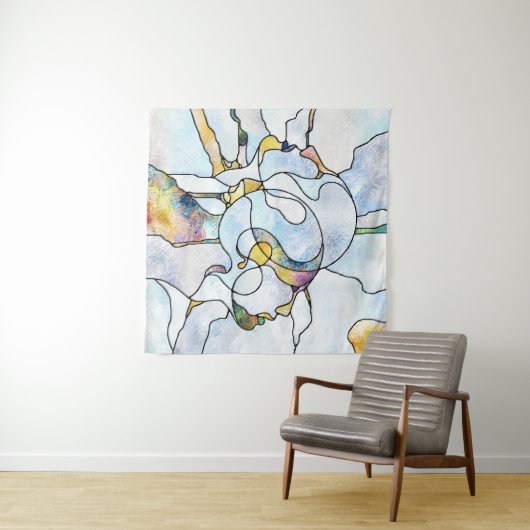 Tenture Barres arc-en-ciel, unité en vitrail (En situation (horizontale))