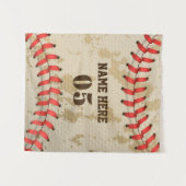 Tenture Base-ball Personnalisé Vintage Nom Numéro Rétro (Devant (Horizontal))