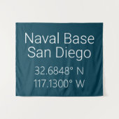 Tenture Base navale San Diego Latitude Longitude (Devant (Horizontal))